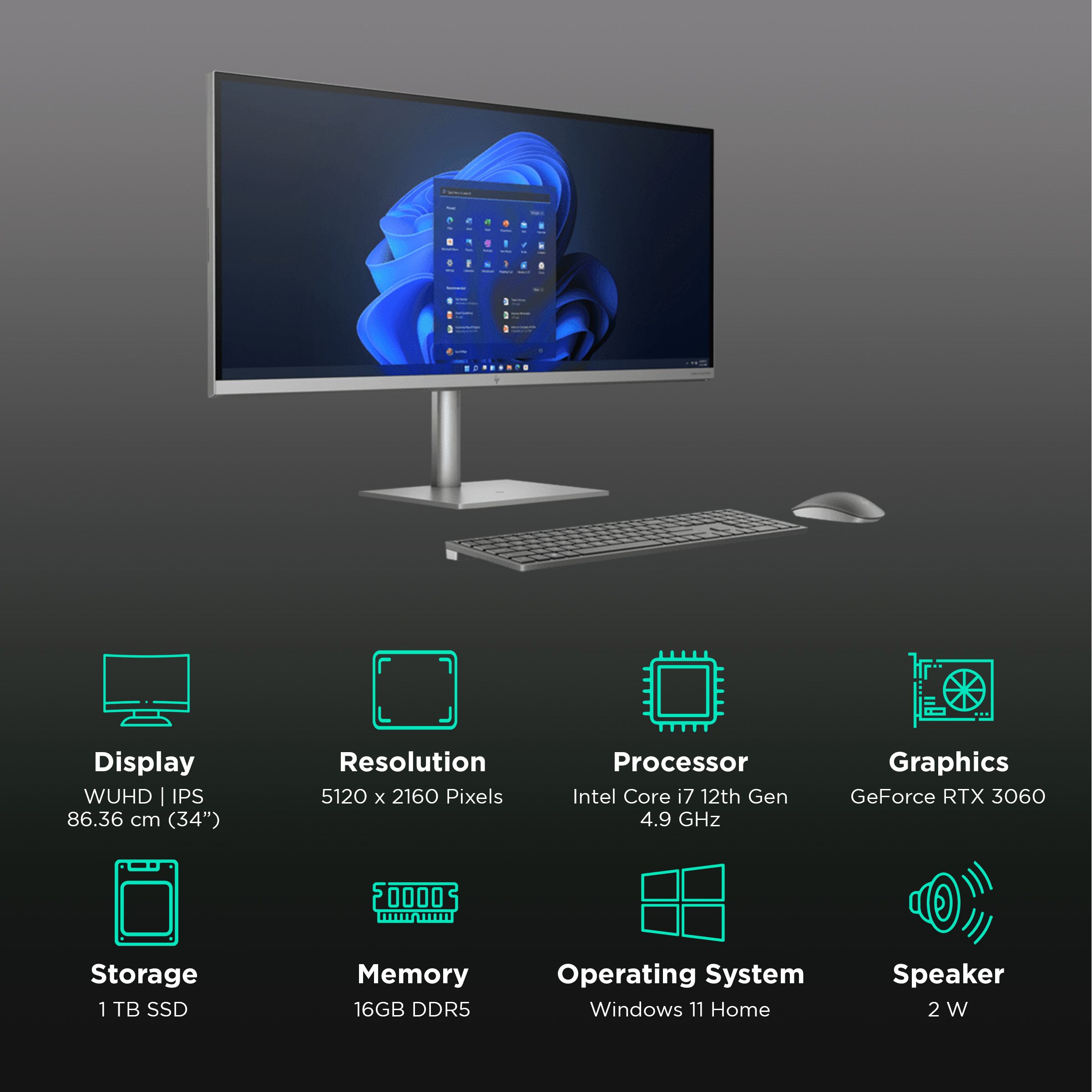 Buy HP ENVY 34-c1686in 34 Inch WUHD IPS Display Intel Core i7 12th
